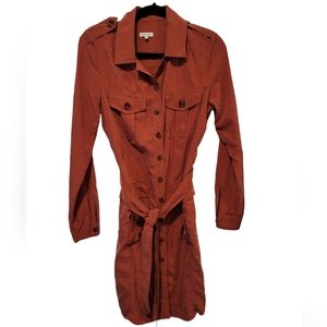 RIVER ISLAND Rustic Brown Premium Shirt Dress Size 10